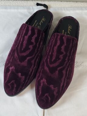 Robert Clergerie Alice, Womens Violet Velvet Slip-On Mules. Size 38/ 7.5